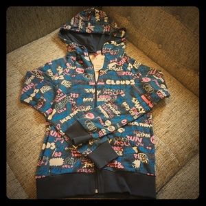 DIVIDED H&M pop print front zip foodie NWT